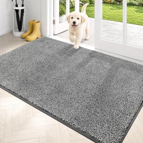PURRUGS Dirt Trapping Indoor Door Mat, Light Grey-Dark Grey by PURRUGS