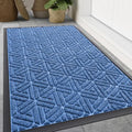 Smiry Front Door Mat Outside Entrance, Low Profile Rubber Doormat by Smiry