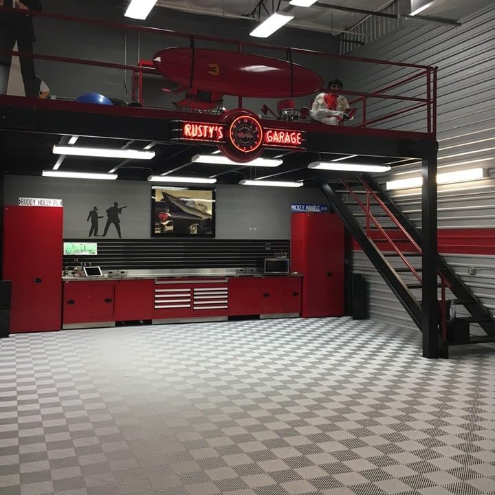 Swisstrax Ribtrax PRO Garage Floor Tiles, Pearl Silver - Image 4