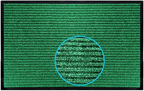 LuxUrux Striped Green Door Mat by LuxUrux