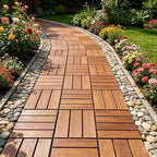 10 PCS Non-Slip Interlocking Teak Brown Deck Tiles 12" x 12" - Image 5