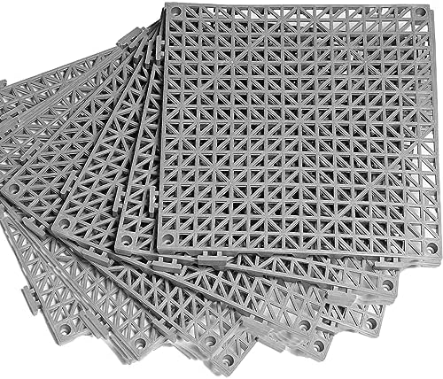 12” x 12” Drainage Interlocking Floor Mats 8 Pack by EVANCENT