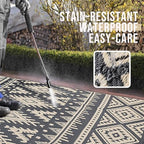 OLANLY Outdoor Rug 4x6 ft Waterproof Reversible Boho Mat - Image 3