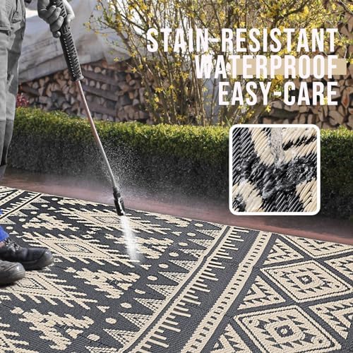 OLANLY Outdoor Rug 4x6 ft Waterproof Reversible Boho Mat - Image 3