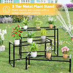 Simple Trending 3 Tier Metal Plant Stand Outdoor Indoor Waterproof, Stackable - Image 4