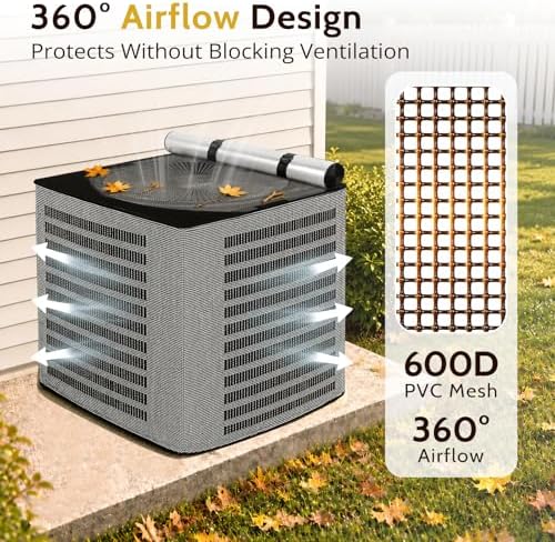 COSFLY 2 in 1 AC Covers for Outside Units, Full Mesh 28”W x 28”D x 32”H - Image 4