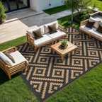 GENIMO Outdoor Rug, Waterproof Plastic Rugs 9'x12' - Image 2