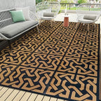 SAND MINE Reversible Mats, Plastic Straw Rug, Modern Area Rug, Large Floor Mat - Image 5