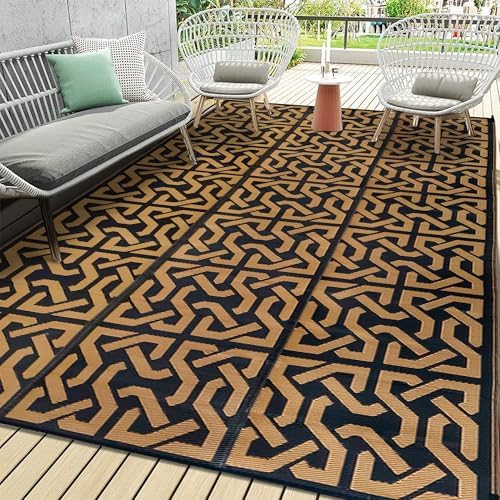 SAND MINE Reversible Mats, Plastic Straw Rug, Modern Area Rug, Large Floor Mat - Image 5