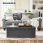 SONGMICS 43.3 Inches Storage Ottoman, Foldable Bench - Image 2