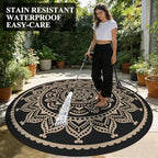 Bsmathom Waterproof Outdoor Rug, 6ft Round - Image 6