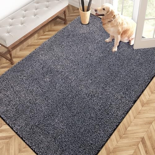PURRUGS Area Rug, Bluish Grey-Black by PURRUGS