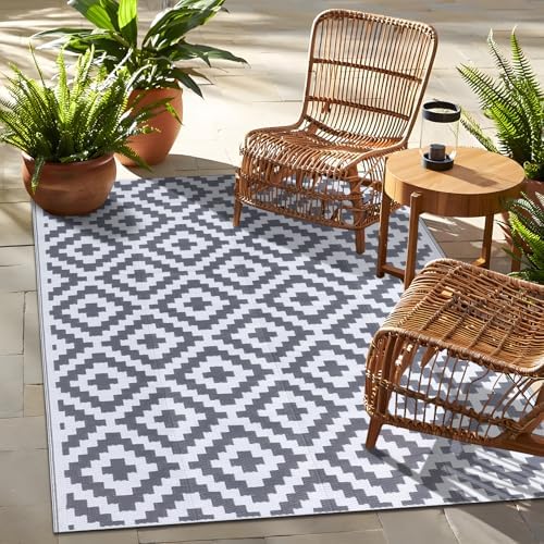 OLANLY Outdoor Rug 4x6 ft Waterproof Reversible Mat by OLANLY