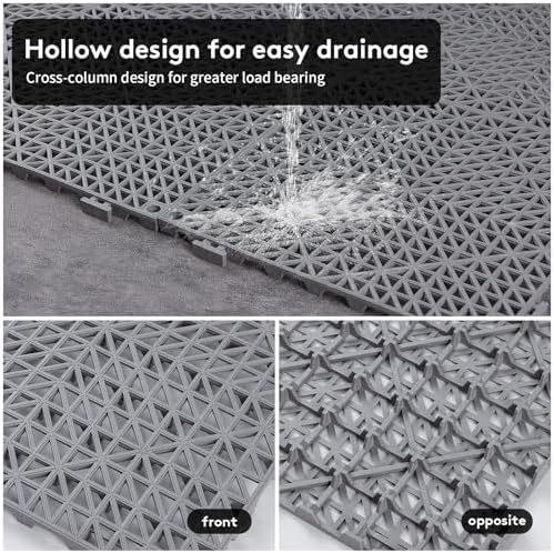 12PCS Interlocking Drainage Mat, Cushioning Floor Tiles Mats - Image 4