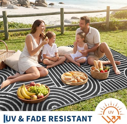 Garvee Reversible Rainbow Outdoor Rug 6x9 - Image 4