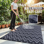 OLANLY Outdoor Rug 8x10 ft Waterproof Reversible Chevron Mat - Image 3