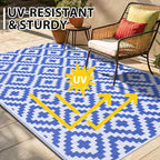 Smiry Outdoor Rug 6x9 ft Waterproof Reversible Boho Mat - Image 4