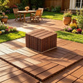 44 Pack Brown 12x12 PP Plastic Interlocking Deck Tiles, Waterproof Indoor by JIATULUNVO