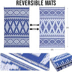 OLANLY Outdoor Rug 6x9 ft Waterproof Reversible Boho Mat - Image 2