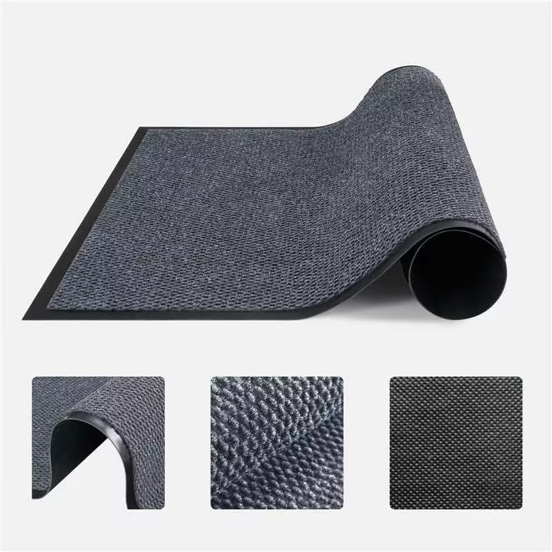 Commercial Door Mat 60"x48", Rubber Waterproof Front Floor Mat by TEROKER