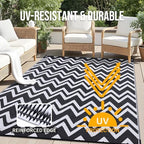 OLANLY Outdoor Rug 8x10 ft Waterproof Reversible Chevron Mat - Image 4