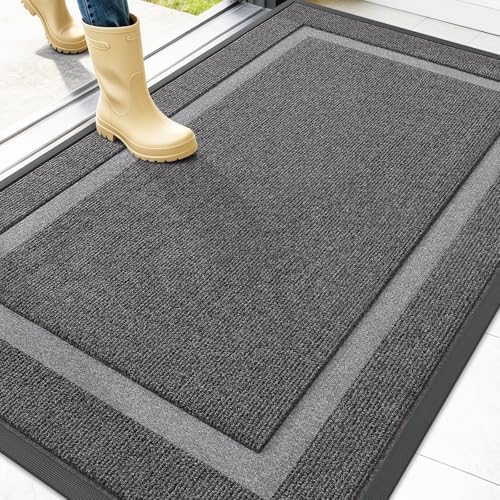OLANLY Front Door Mat Outside 47x34, All-Season Heavy-Duty Rubber Doormat by OLANLY