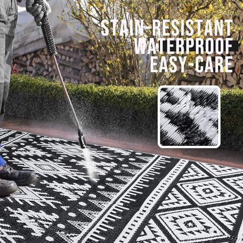 OLANLY Outdoor Rug 8x10 ft Waterproof Reversible Boho Mat - Image 3
