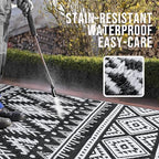 OLANLY Outdoor Rug 8x10 ft Waterproof Reversible Boho Mat - Image 3