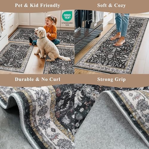 3x10 ft Long Kitchen Runner Rug – Non-Slip Washable Hallway Carpet Runner - Image 5