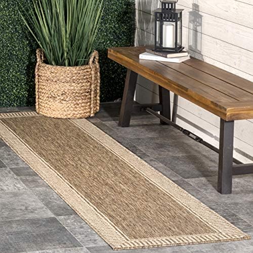 nuLOOM Asha Light Brown Bordered Indoor/Outdoor Area Rug - Image 5