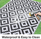 Smiry Outdoor Rug 4x6 ft Waterproof Reversible Boho Mat - Image 2