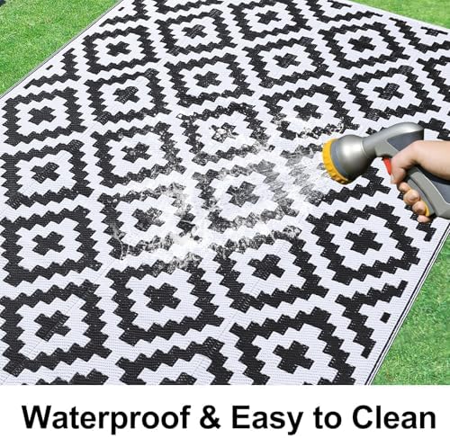 Smiry Outdoor Rug 9x12 ft Waterproof Reversible Boho Mat - Image 2