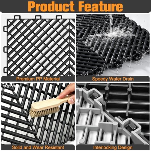 Interlocking Drainage Tiles 12" x 12" Modular Interlocking Cushion - Image 3