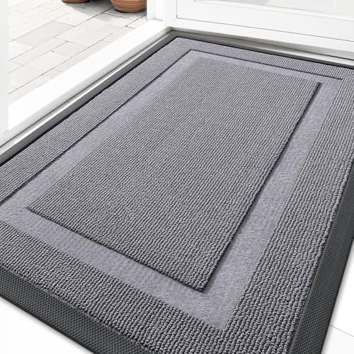 OLANLY Front Door Mat Outside 33x21, All-Season Heavy-Duty Rubber Doormat by OLANLY