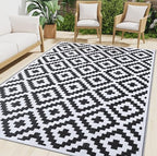 Smiry Outdoor Rug 8x10 ft Waterproof Reversible Boho Mat by Smiry