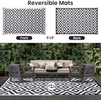 Smiry Outdoor Rug 6x9 ft Waterproof Reversible Boho Mat - Image 3