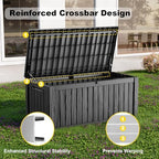 PatioZen 190 Gallon Deck Box Lockable Waterproof UV Resistant Black - Image 2