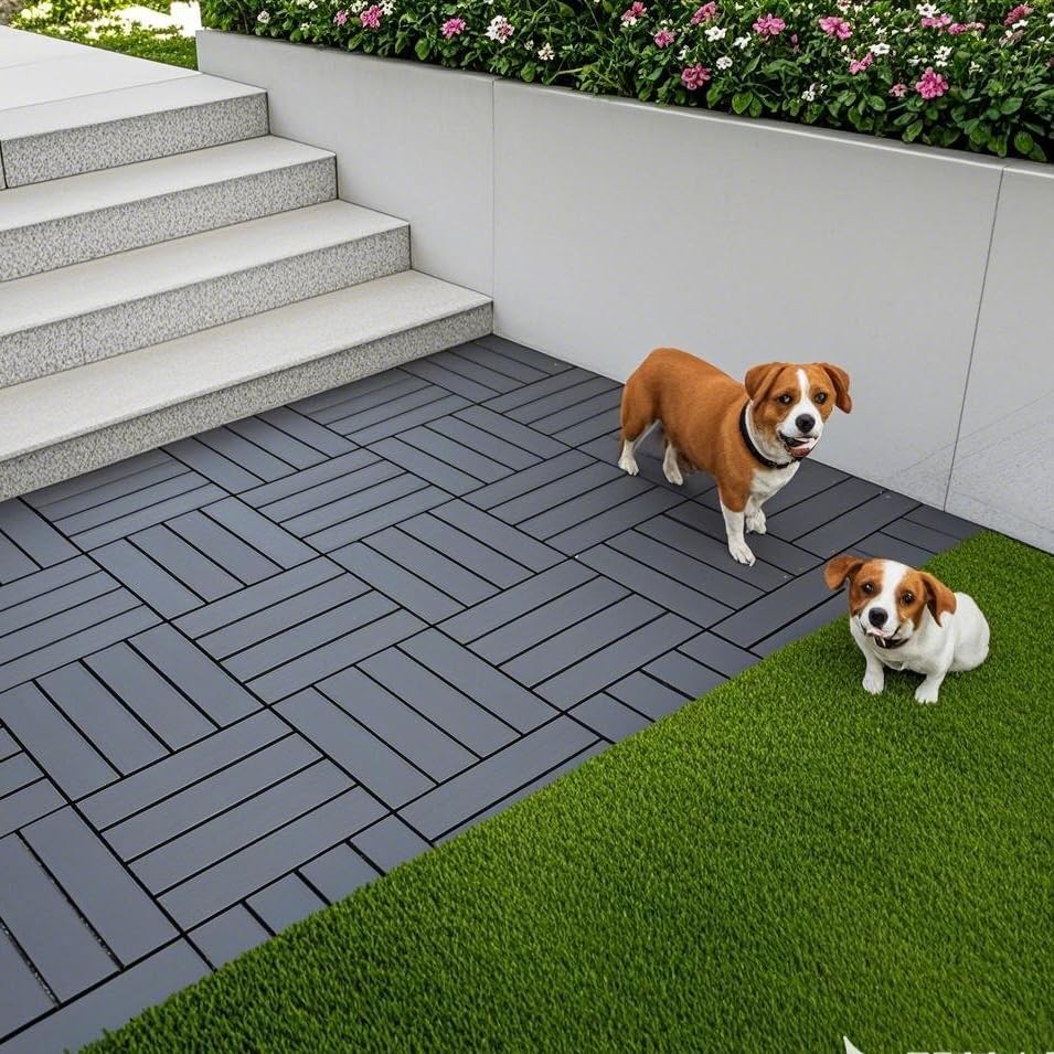 44-Pack Interlocking PP Deck Tiles, All-Weather Anti-Slip Patio Tiles - Image 5