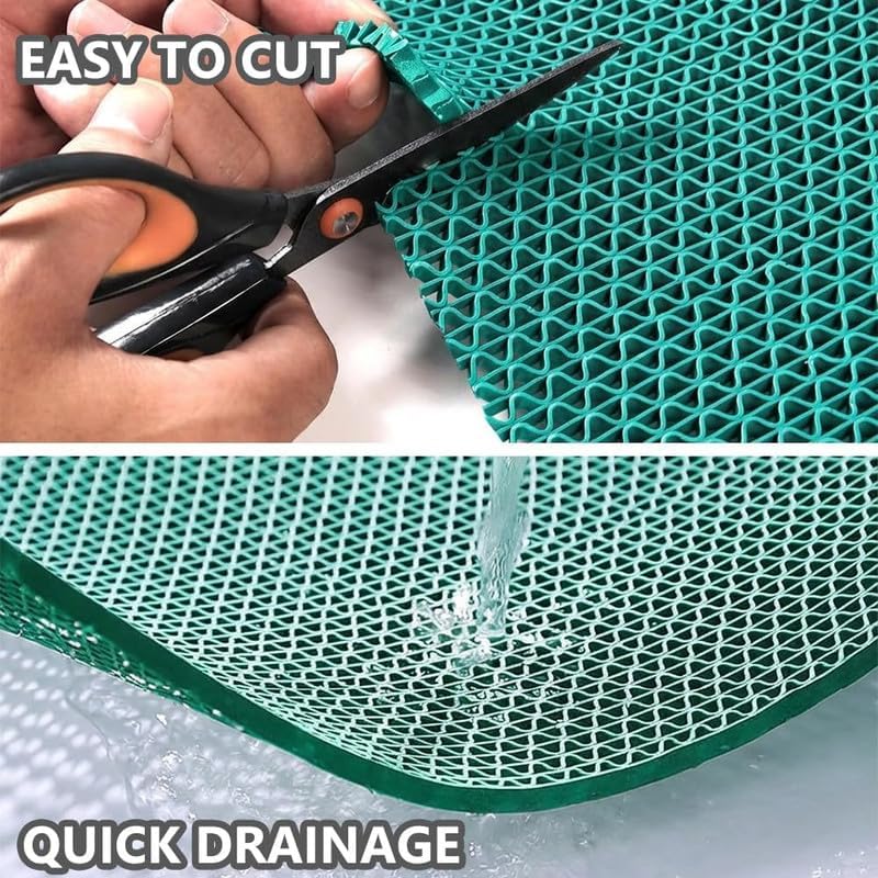 Anti Slip Drainage Mat Cutable Pool Flooring Bathroom Mats 4FTX42FT PVC Mesh - Image 4