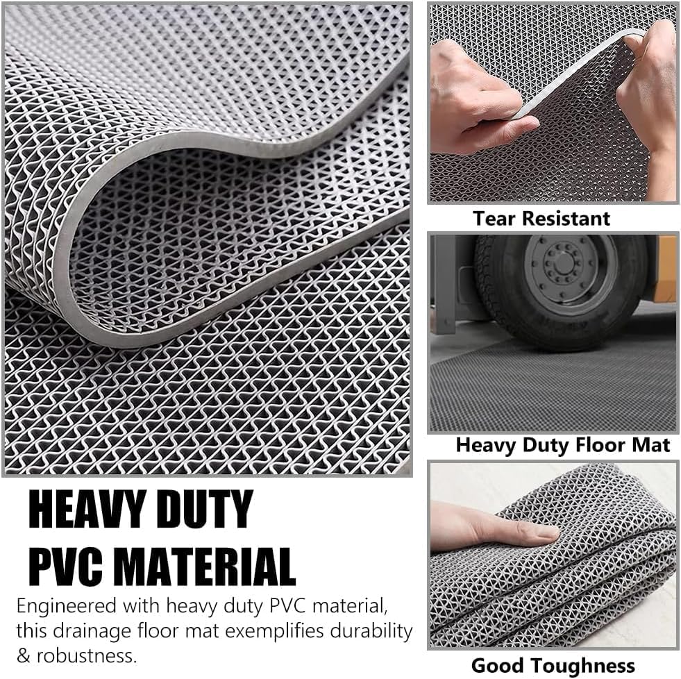 Thick PVC Drainage Floor Mat 4x93FT, Non Slip Flooring Mats Swimming Pool - Image 4