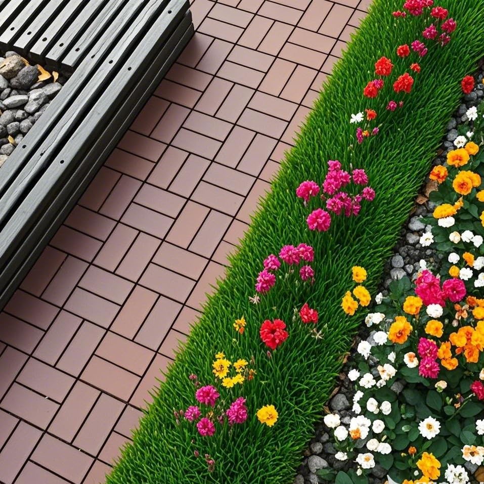 44-Pack Interlocking Deck Tiles, All-Weather Anti-Slip Patio Tiles - Image 5