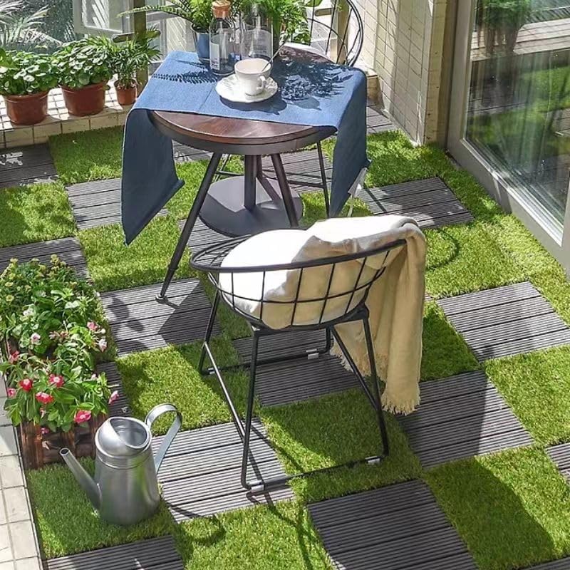 36Pcs Artificial Grass Tiles 12"x12" Outdoor Interlocking Turf Squares Deck - Image 4