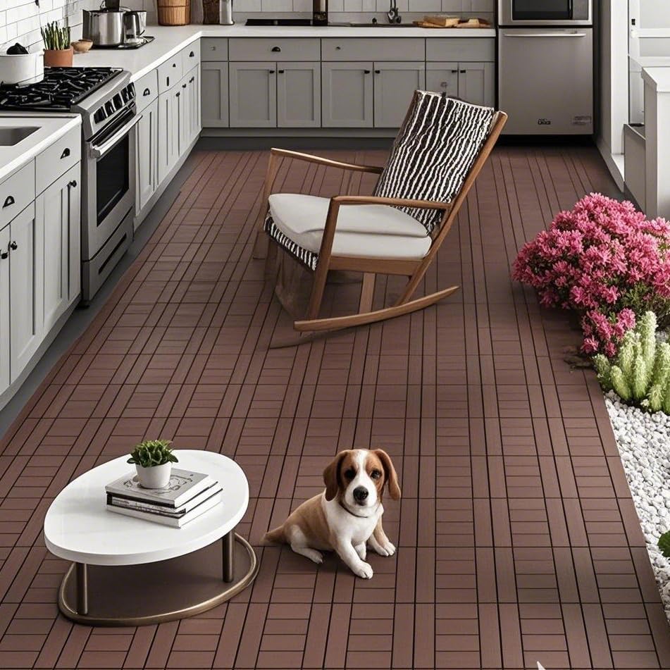 44-Pack Interlocking PP Deck Tiles, All-Weather Anti-Slip Patio Tiles - Image 3