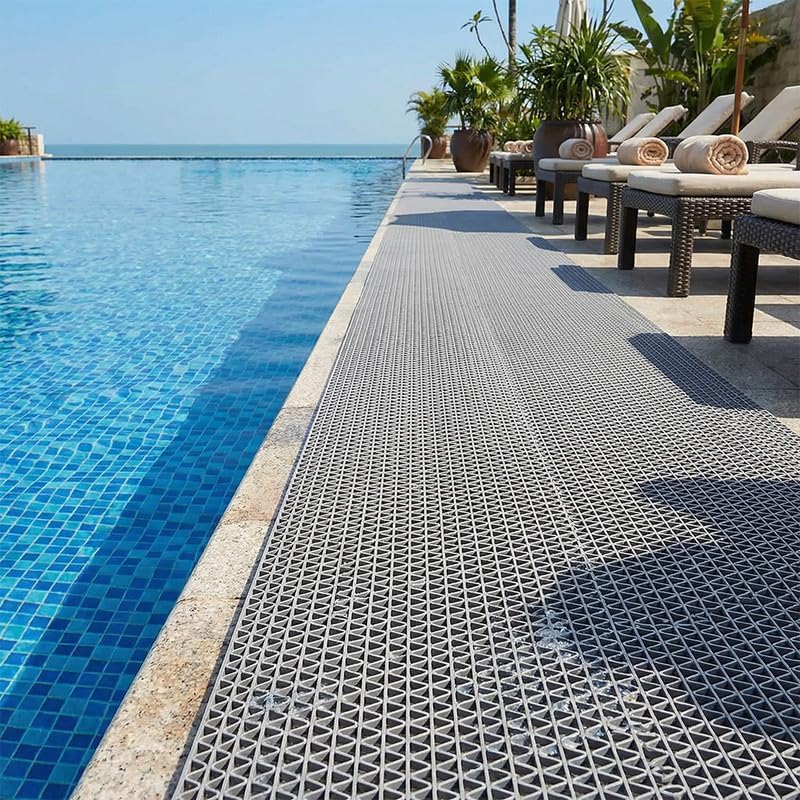 Anti Slip Drainage Mat Cutable Pool Flooring Bathroom Mats 4FTX84FT PVC Mesh by WelcometoCestavie